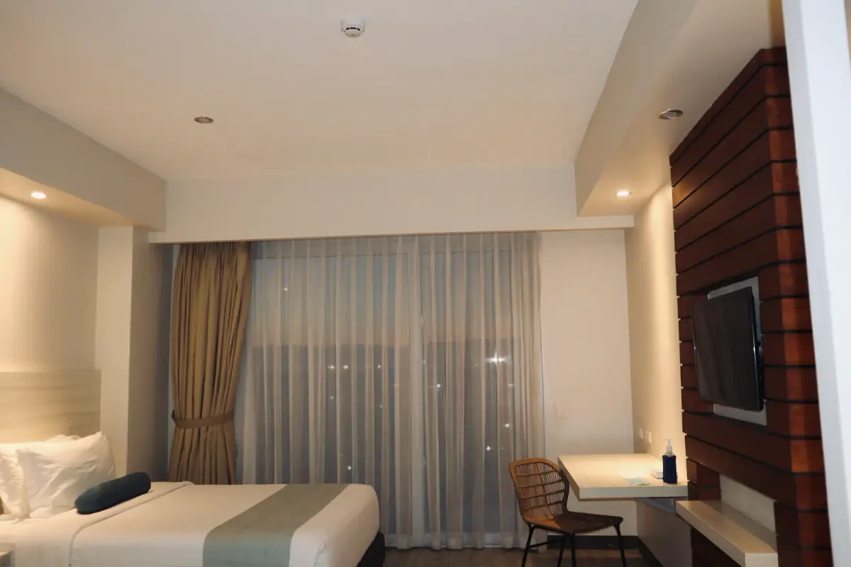 Warm premium hotel room ready for guest arrival